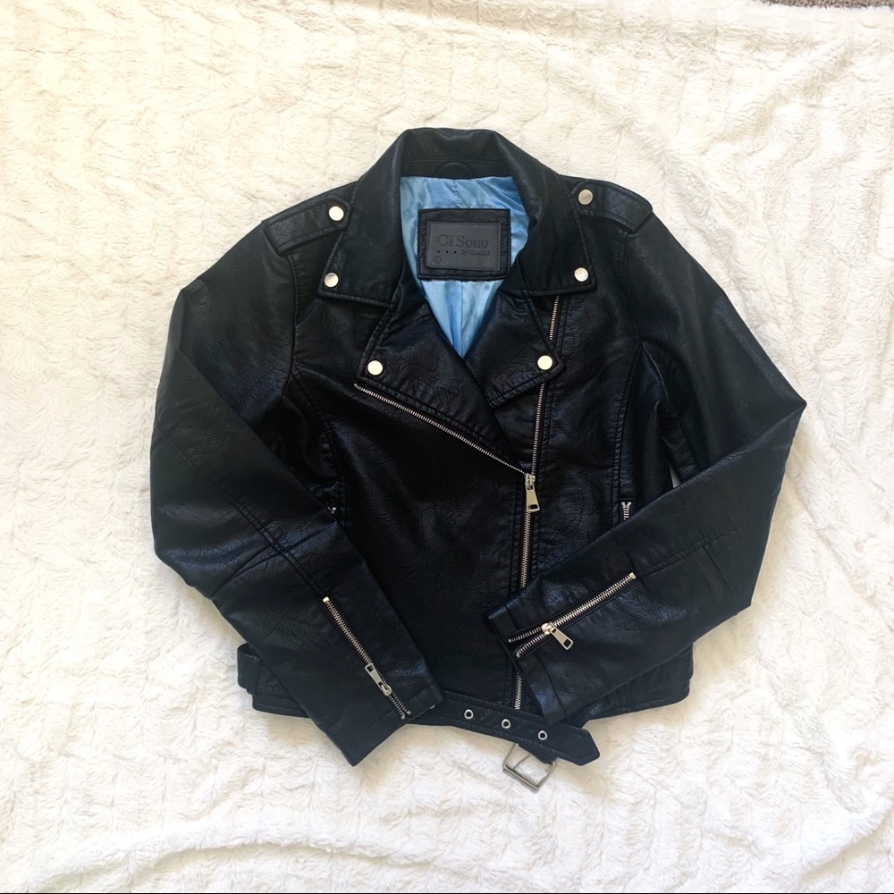 Ci Sono Vegan Black Leather Jacket - M